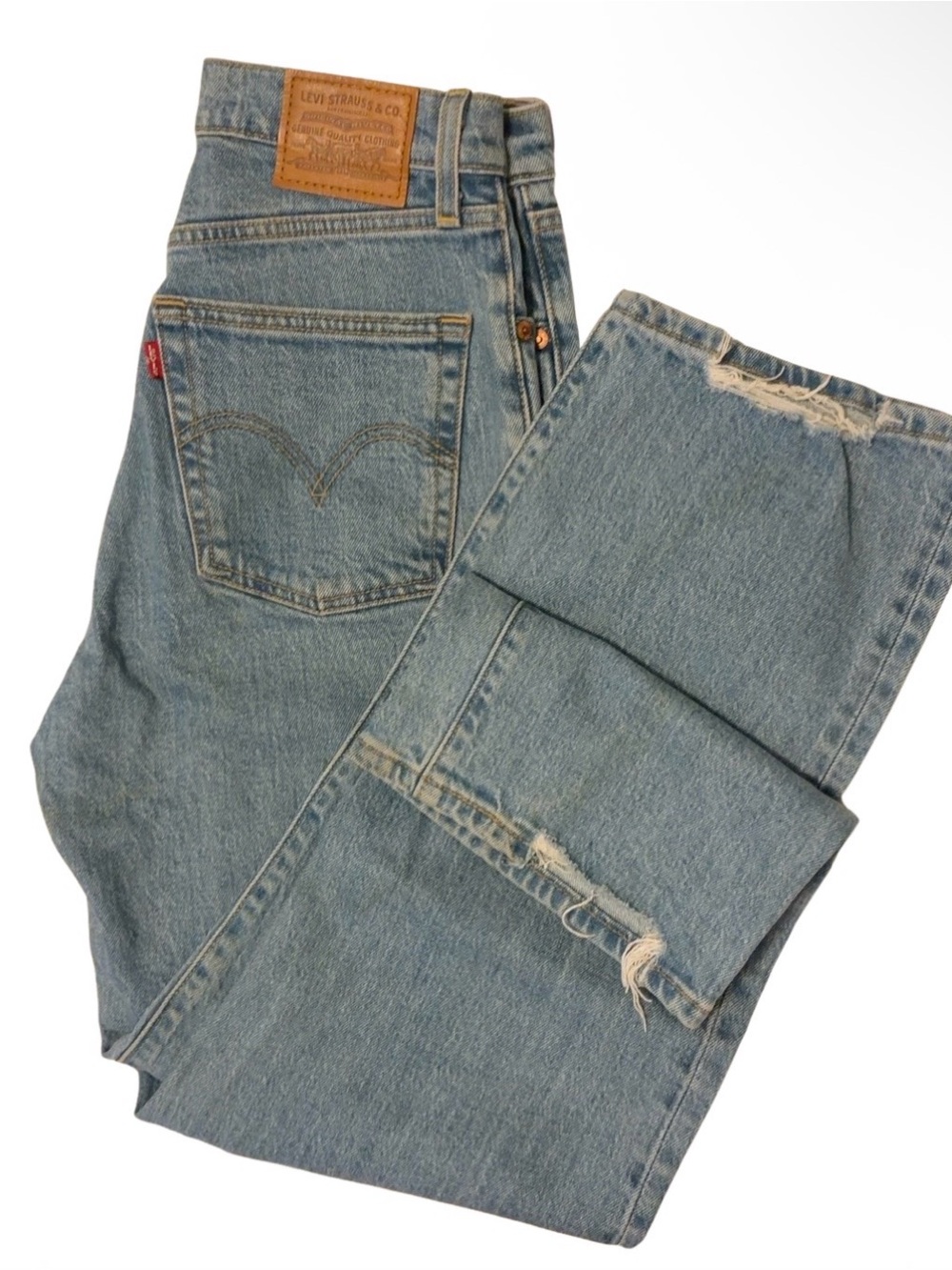 Levi's Women’s Blue ribcage straight jeans